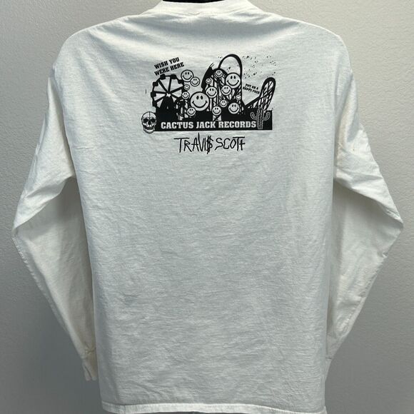 Travis Scott Astroworld Festival Staff T Shirt Mens Large White Cactus Jack Rap - Picture 3 of 8